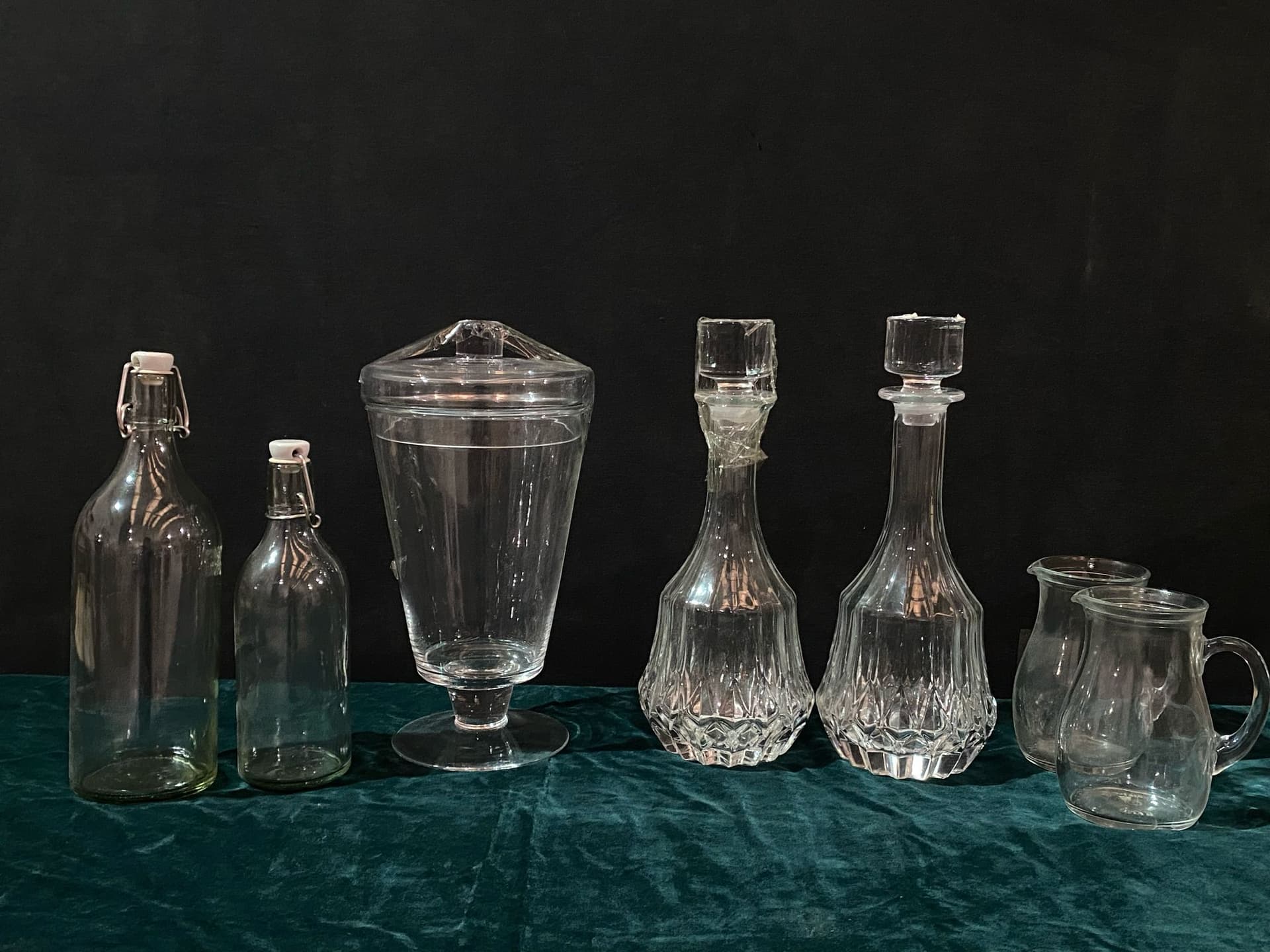 Lote de jarras de cristal